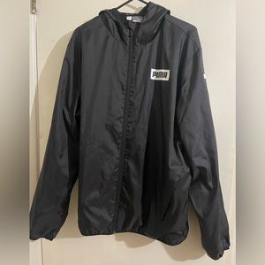 Large Black Puma Windbreaker Jacket